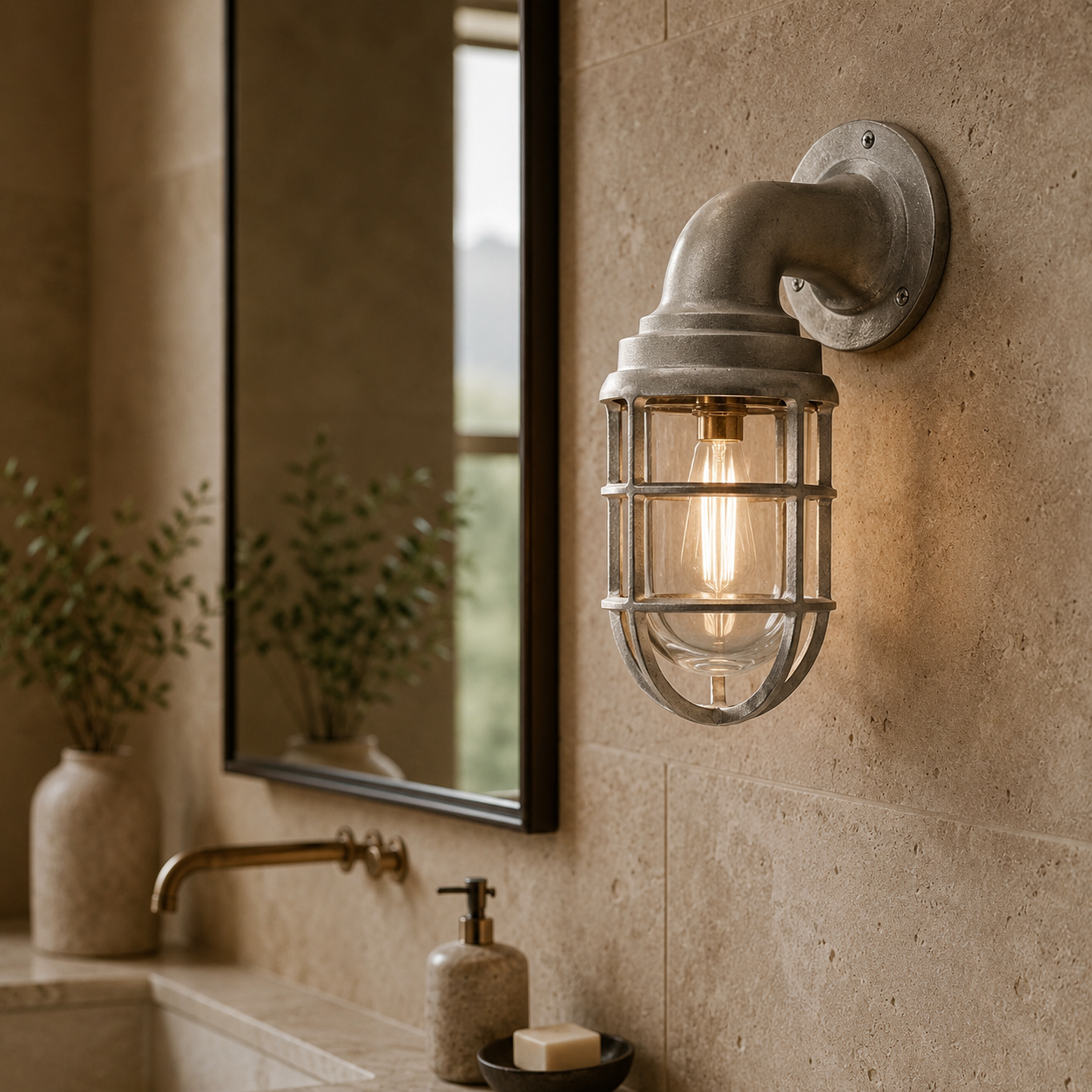Beachamwell Raw Cast Outdoor Wall Light - 10.5 Inch