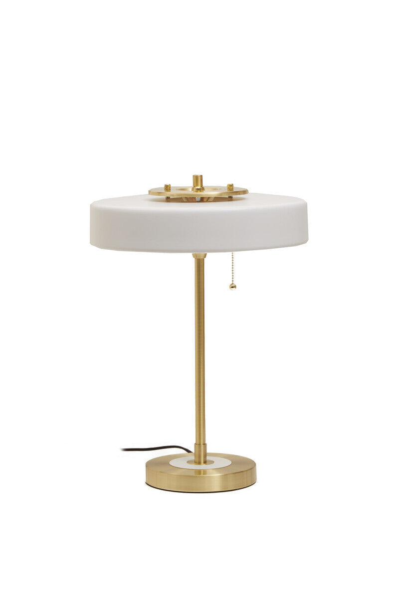 White Shade with Gold Finish Frame Table Lamp | Rogano