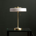 White Shade with Gold Finish Frame Table Lamp | Rogano