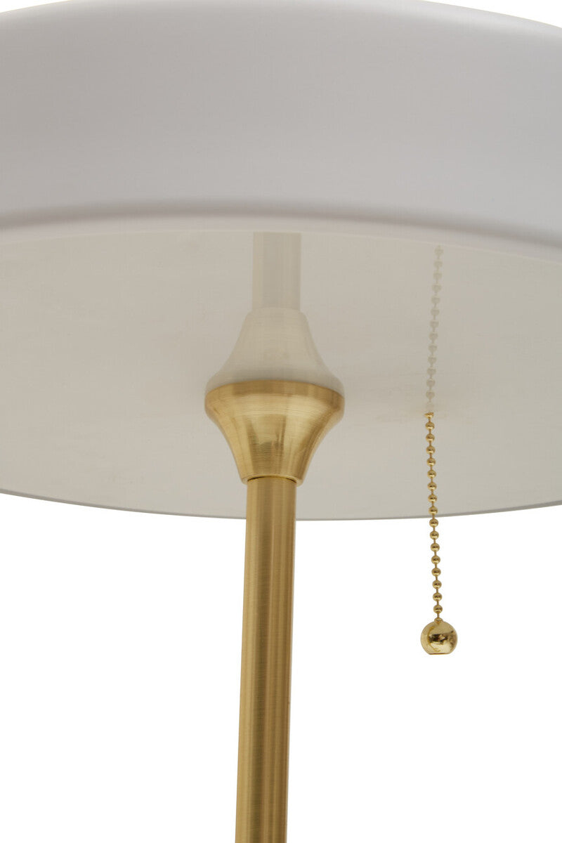 White Shade with Gold Finish Frame Table Lamp | Rogano