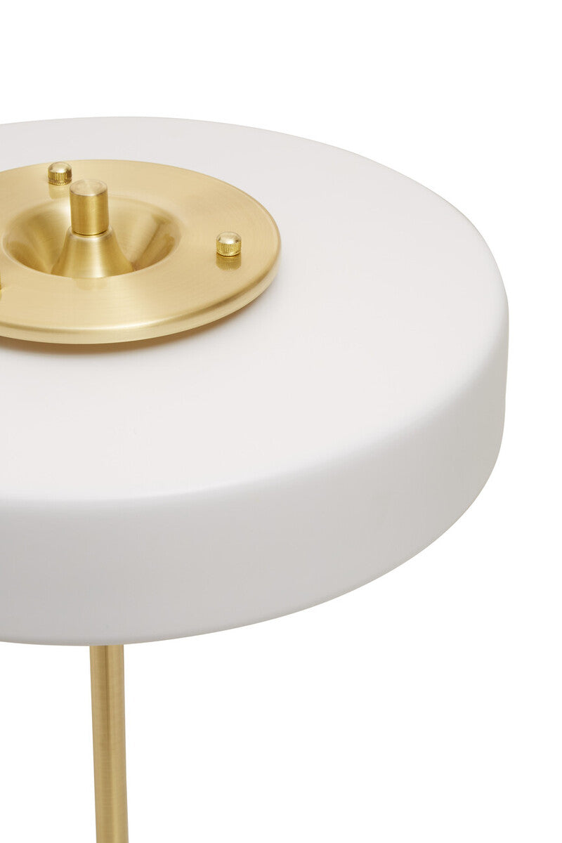 White Shade with Gold Finish Frame Table Lamp | Rogano