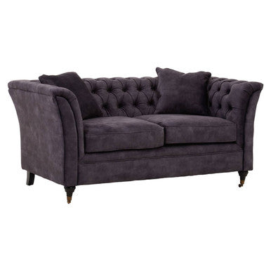 Sabrina Grey Velvet Fabric 2 Seater Sofa