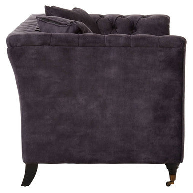Sabrina Grey Velvet Fabric 2 Seater Sofa
