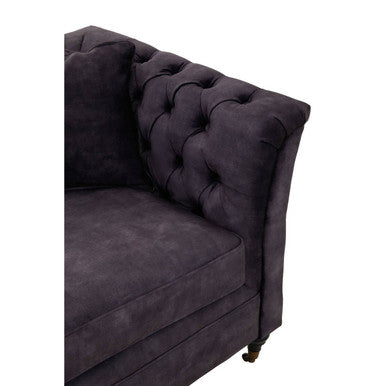 Sabrina Grey Velvet Fabric 2 Seater Sofa