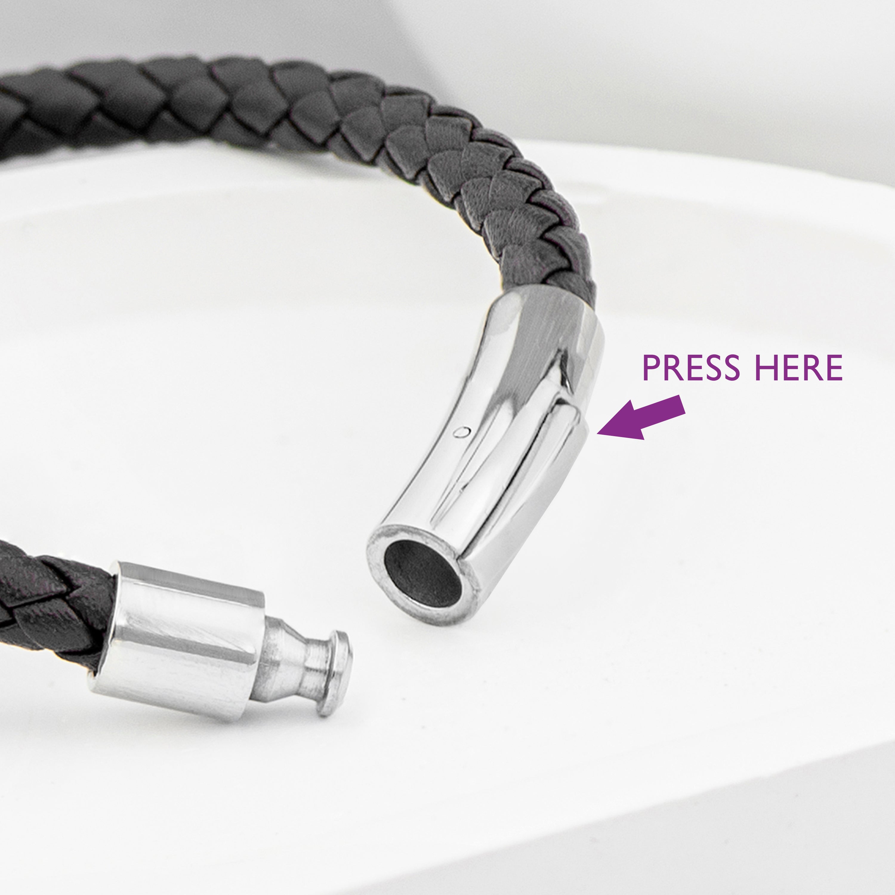 Personalised Men's Infinity Knot Leather Bracelet