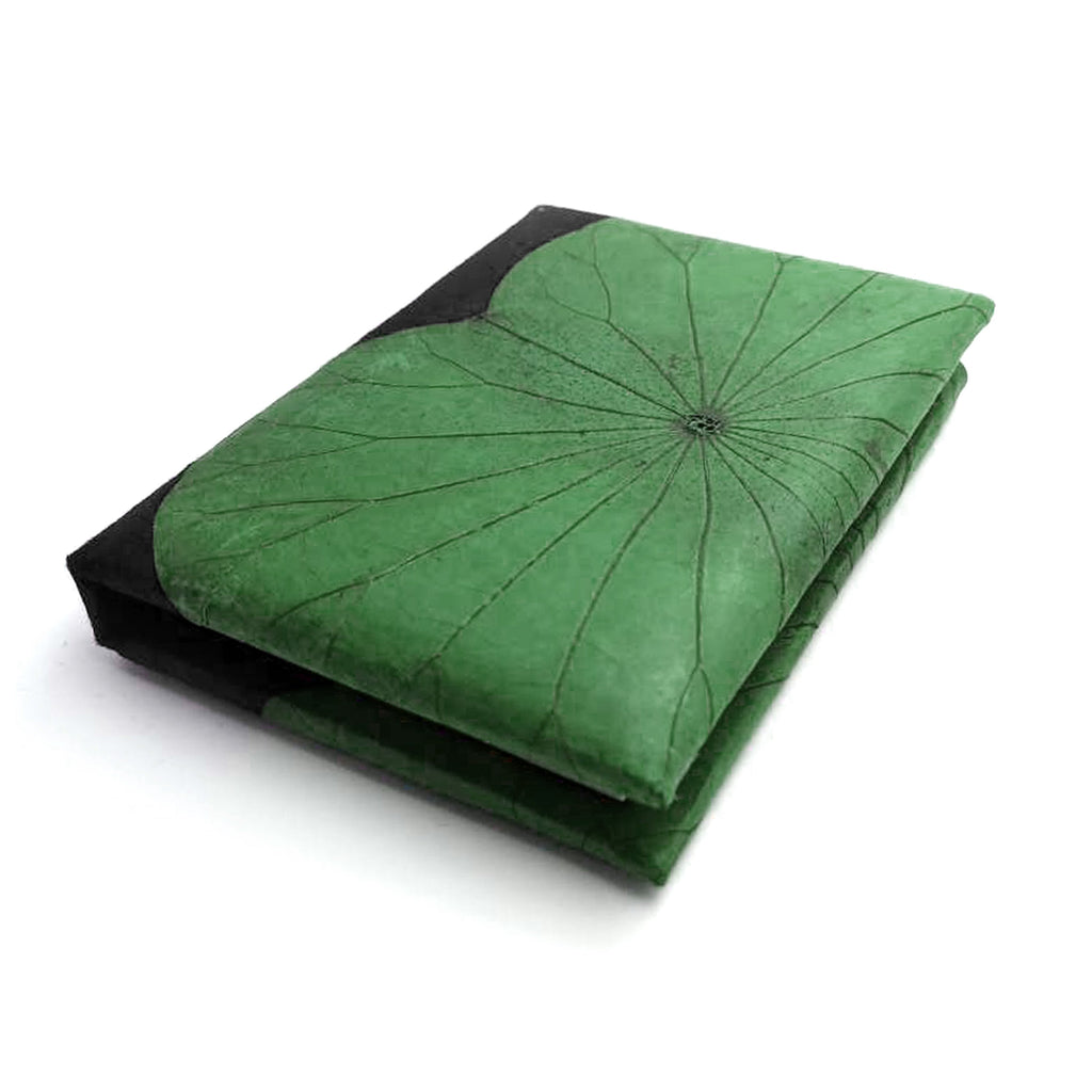 A6 Vegan Leather Lotus Leaf Notebook
