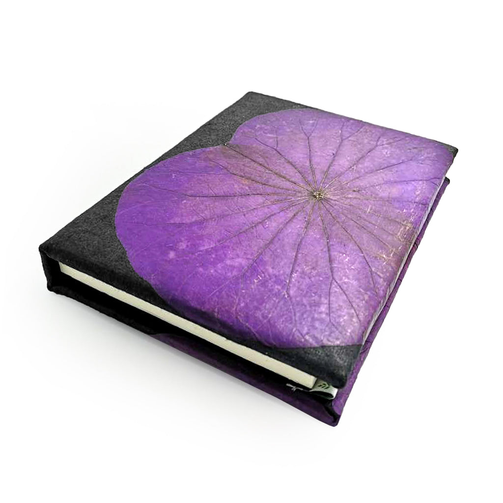 A6 Vegan Leather Lotus Leaf Notebook