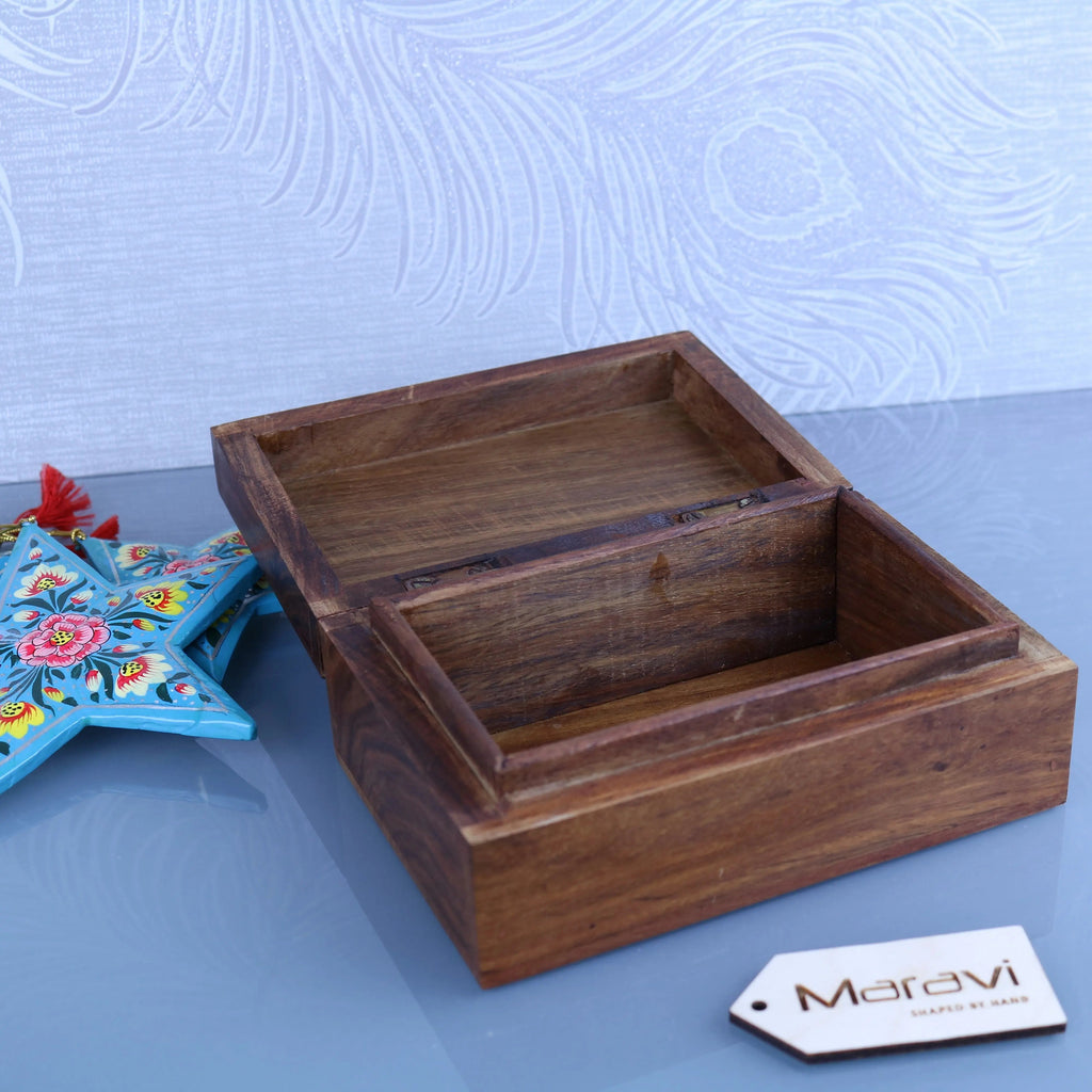 Khalka Plain Wooden Storage Boxes
