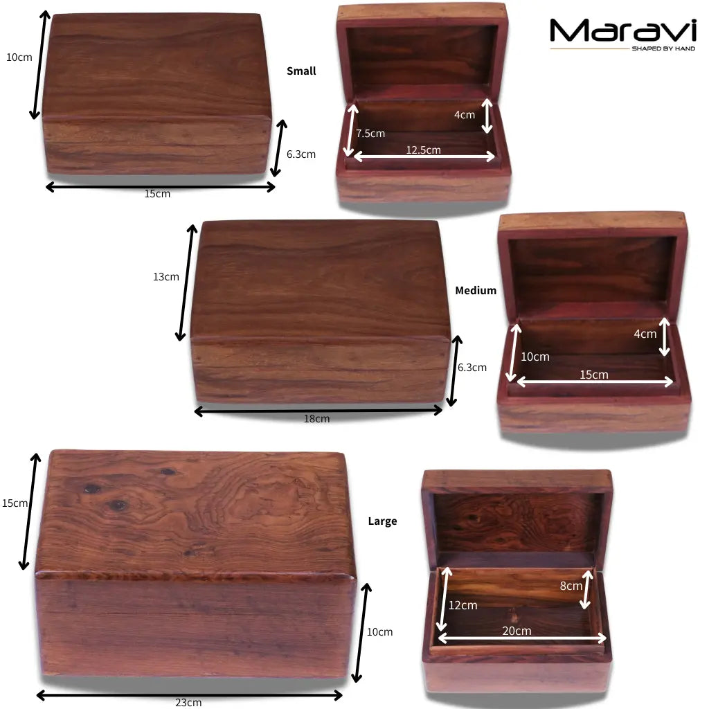 Khalka Plain Wooden Storage Boxes