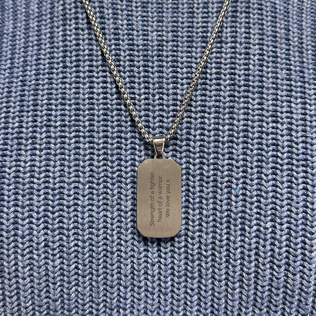 Personalised Men’s Contemporary Silver Dog Tag Necklace