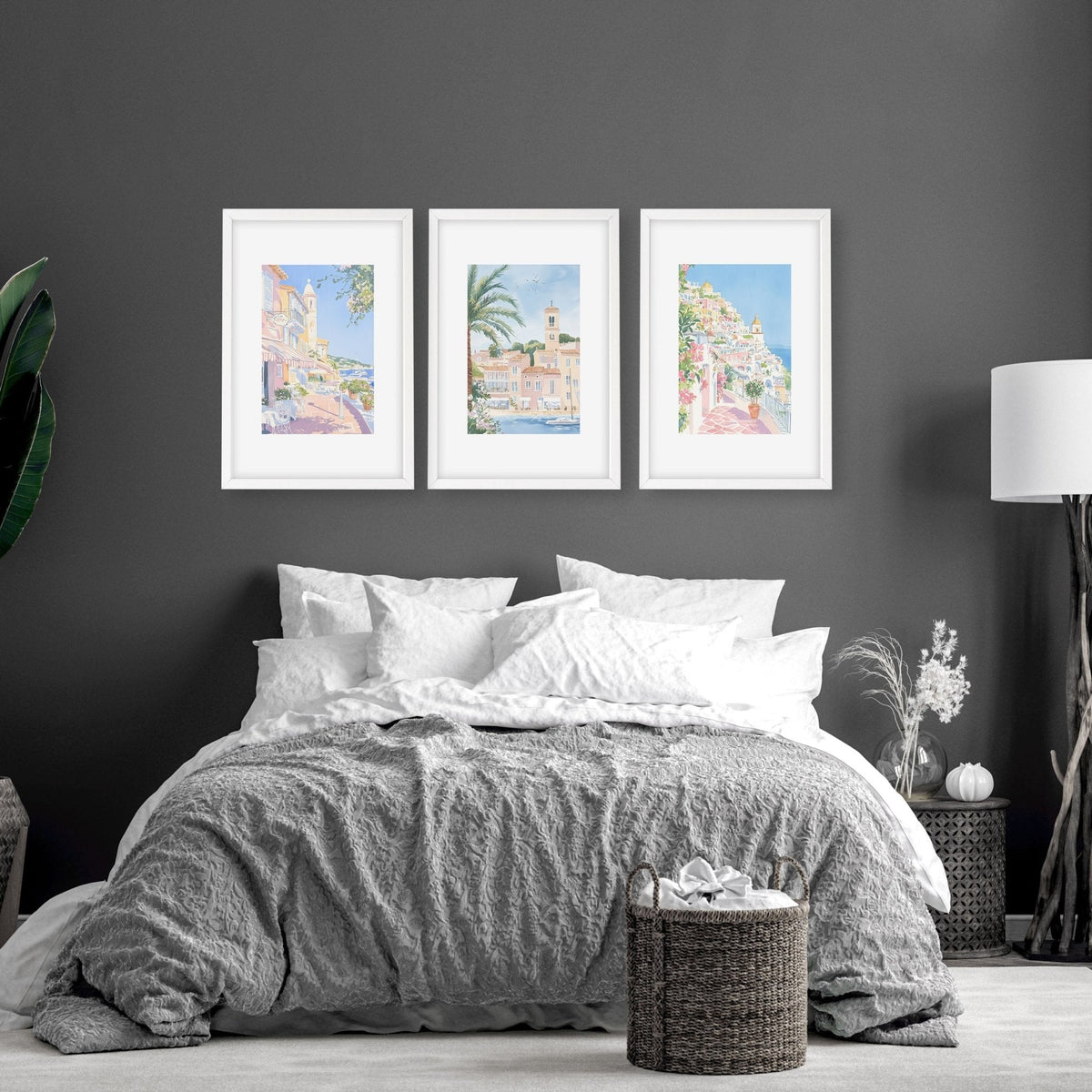 Above The Bed Wall Decor | Set of 3 Beach Decor Wall art Prints