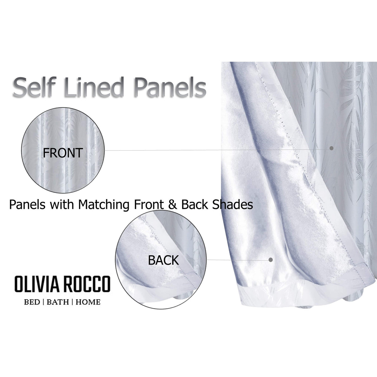 Leaf White Sparkle Blackout Curtains