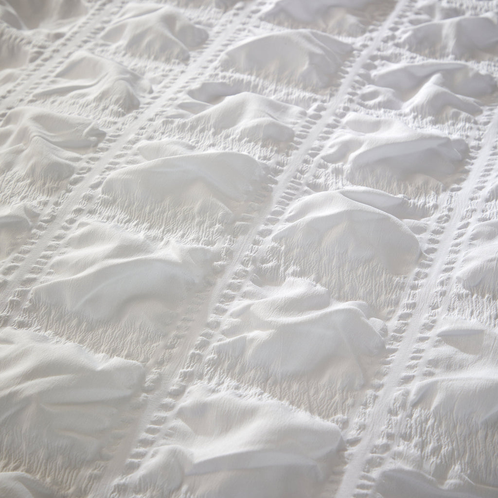 Duvet Cover Set Microfibre Quilted White With Pillowcases