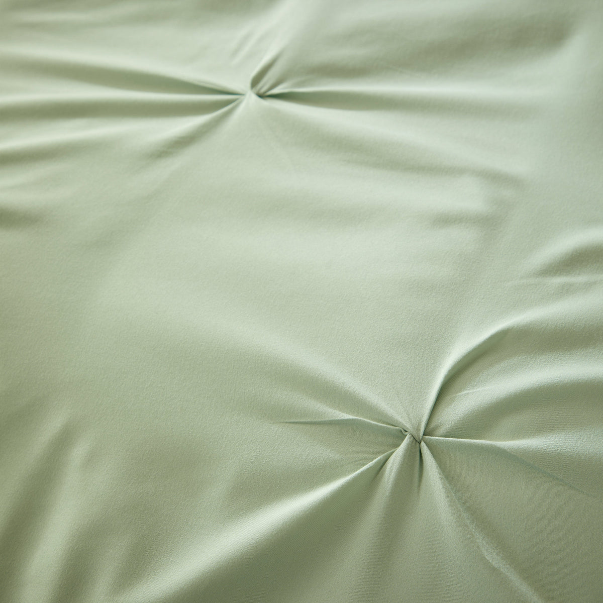 Pintuck Sage Green Microfibre Duvet Cover Set With Pillowcases