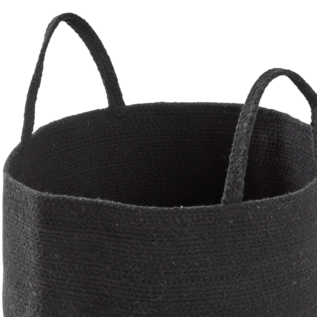 Large Woven Cotton Laundry Basket With Handles Durable Rope Storage Bin
