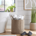 Large Woven Cotton Laundry Basket With Handles Durable Rope Storage Bin