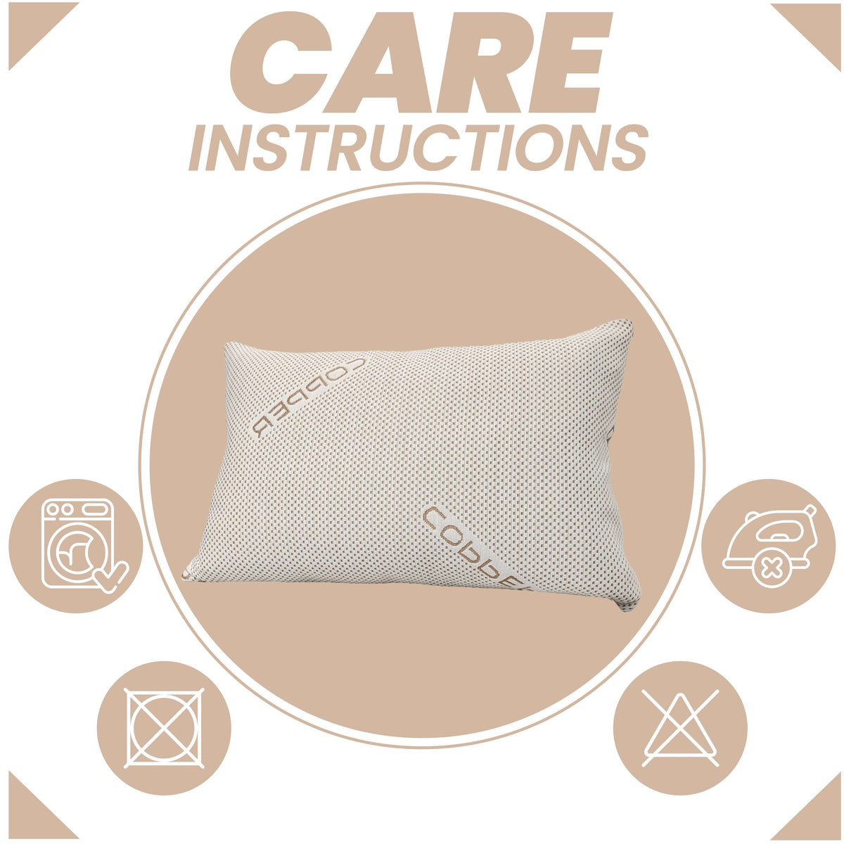Copper Infused Memory Foam Pillow For Skin Health Hypoallergenic Super Soft Hotel-Style Comfort