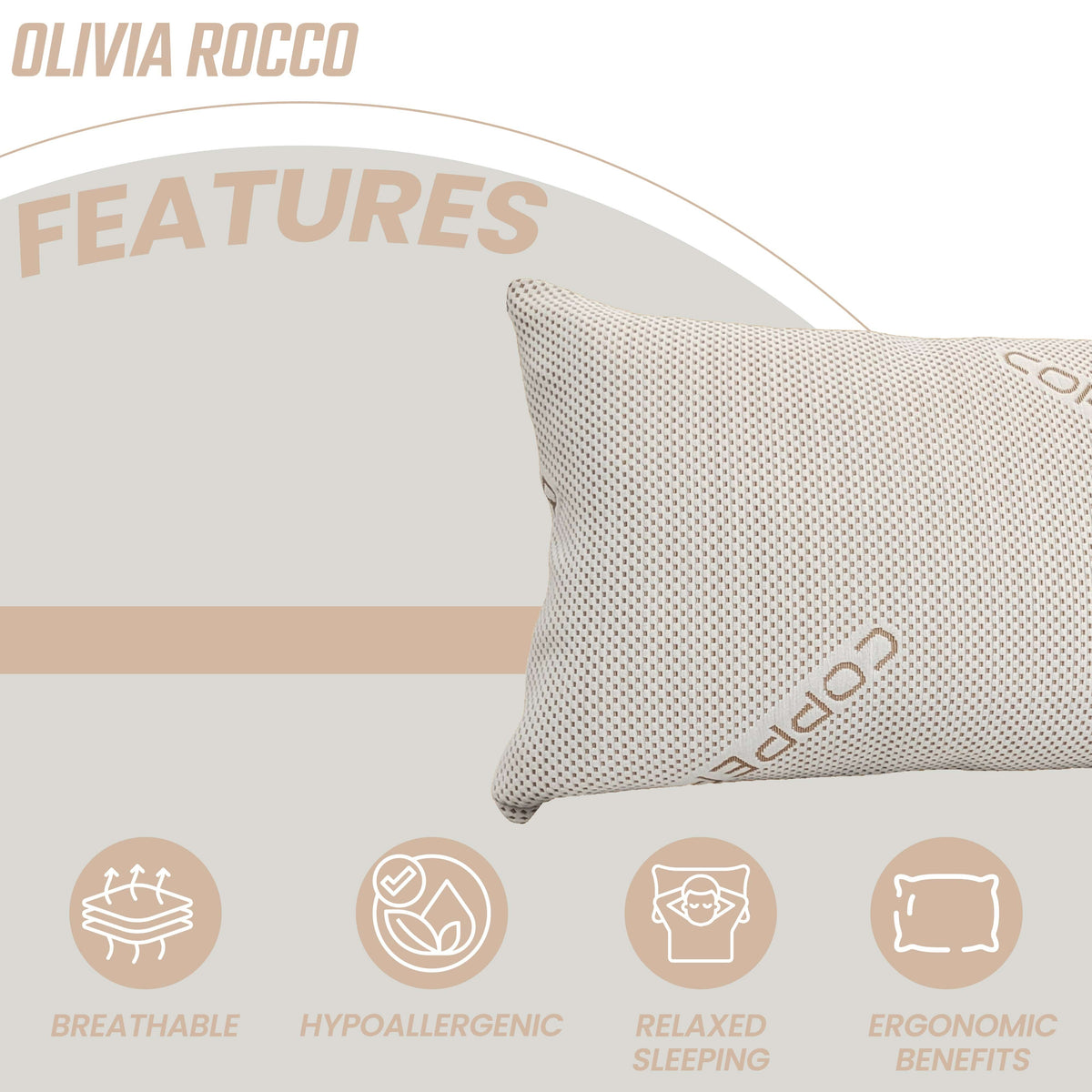 Copper Infused Memory Foam Pillow For Skin Health Hypoallergenic Super Soft Hotel-Style Comfort