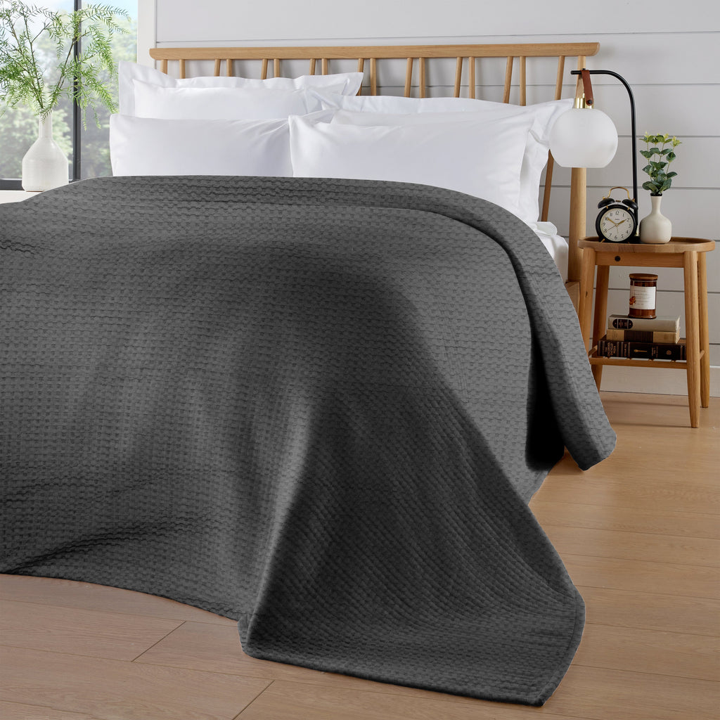 Florian Checked Grey Throw Blanket
