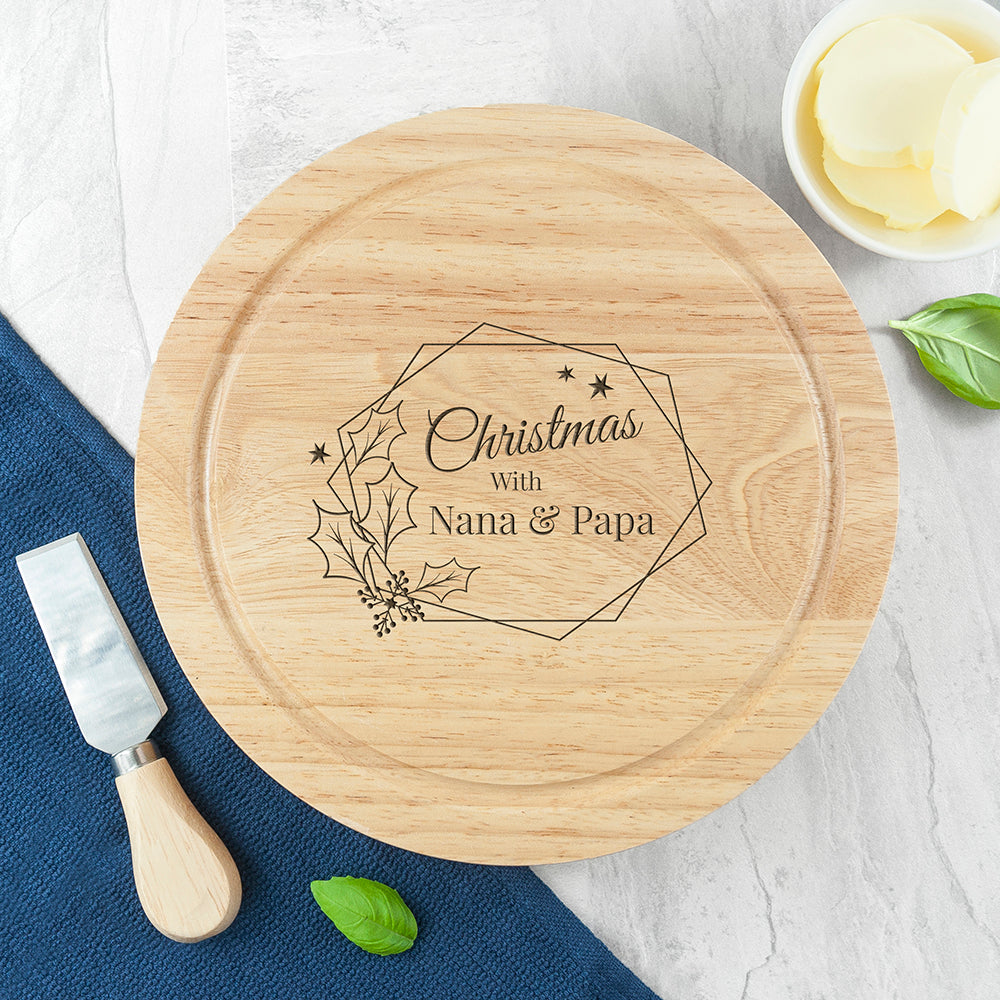 Personalised Christmas at Home Cheese Set