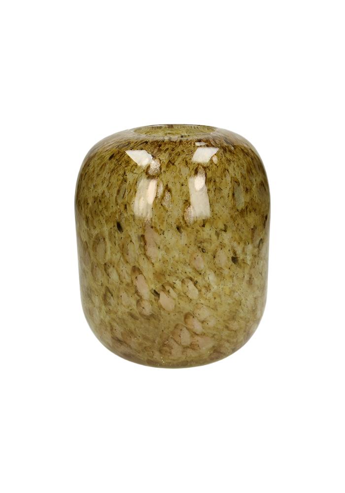 Spotted Yellow Glass Vase