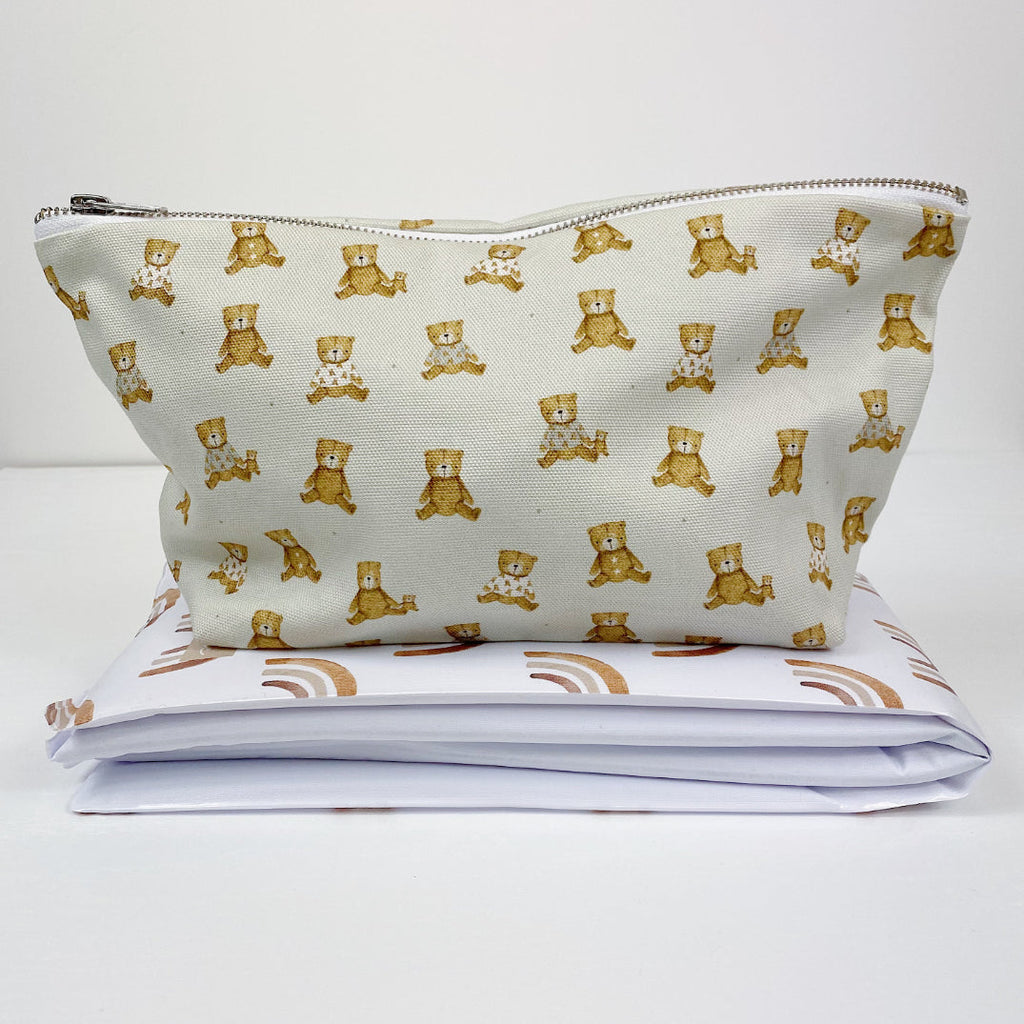 Nappy Wallet - Teddy Bear Print